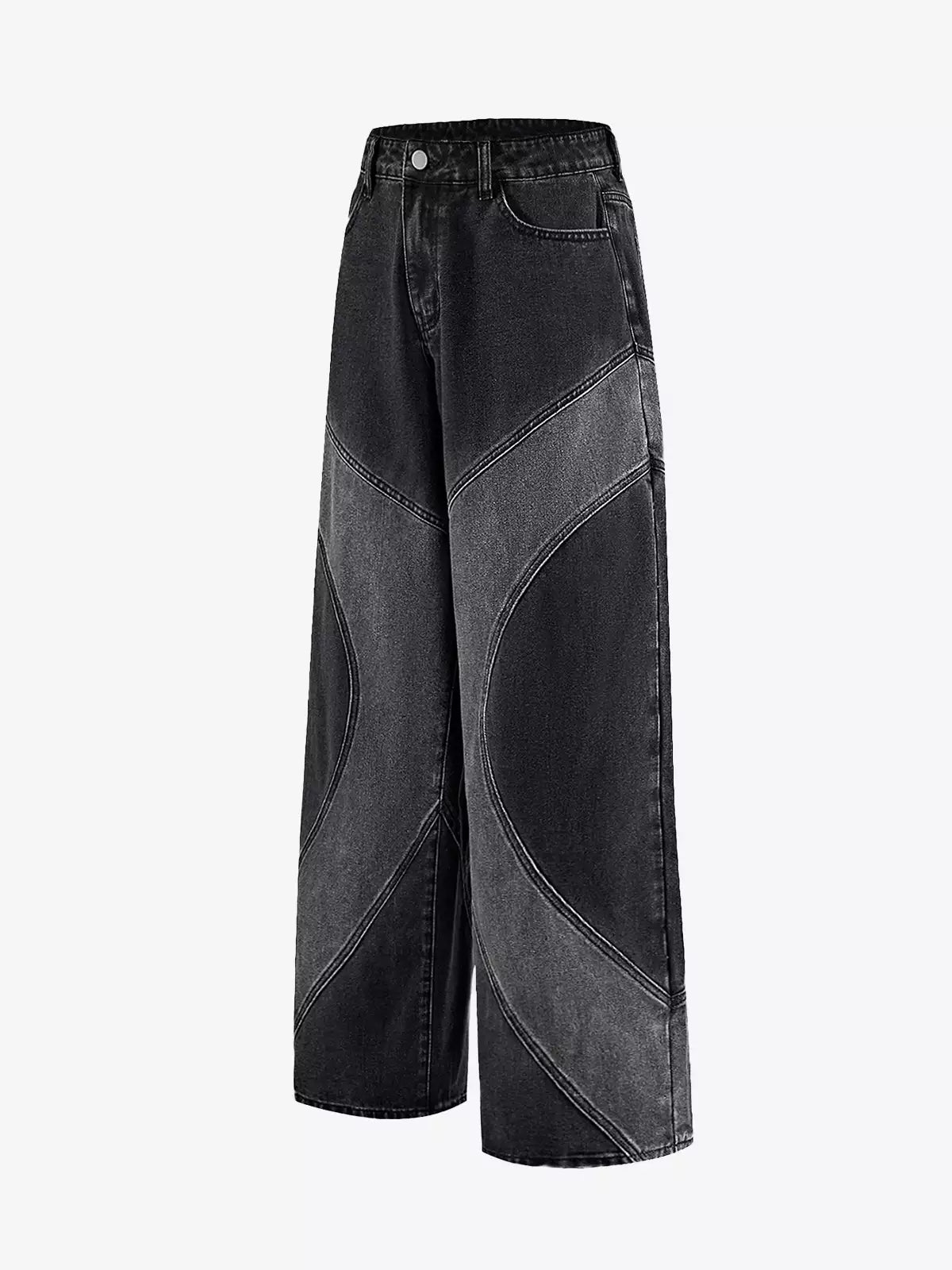 Vintage Washed Curve Panel Baggy Jeans