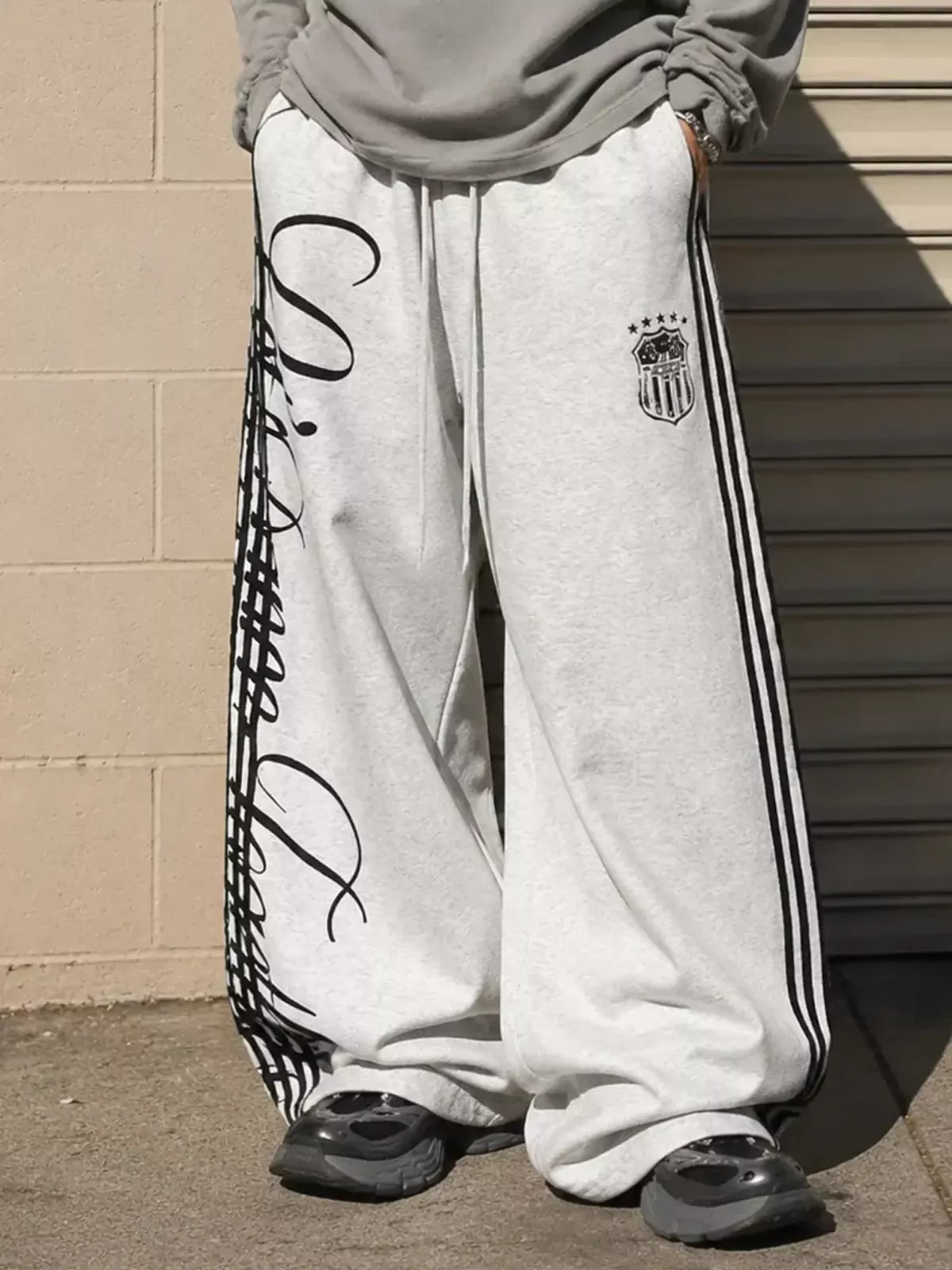 Script Stripe Baggy Sweatpants