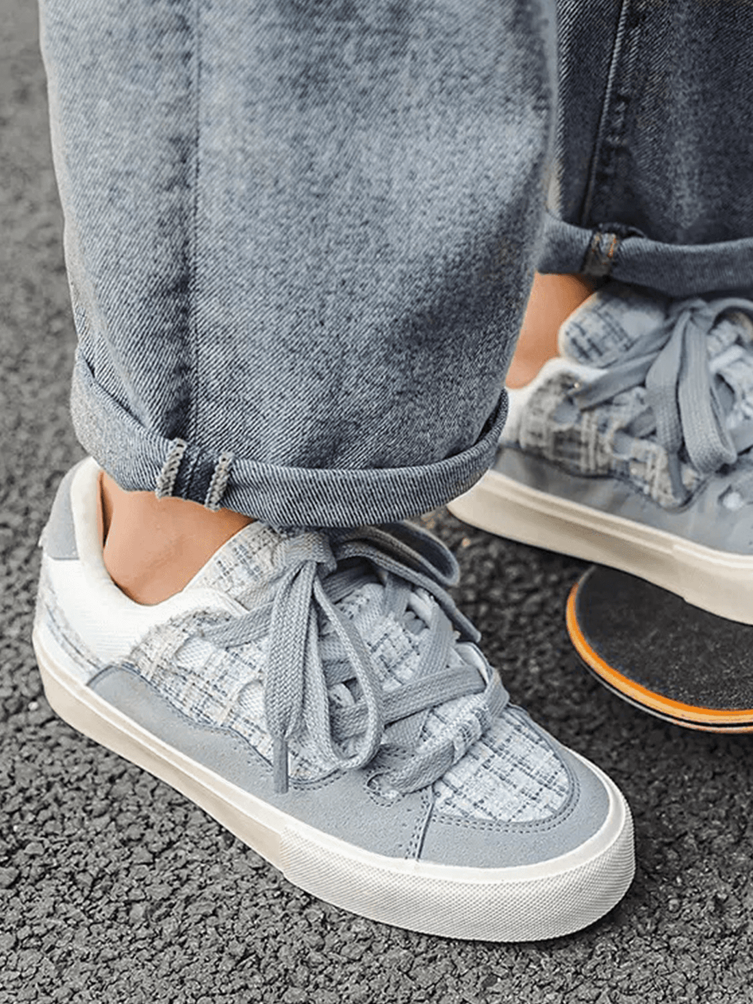Niceprimes Grid Panel Chunky Streetwear Shoes
