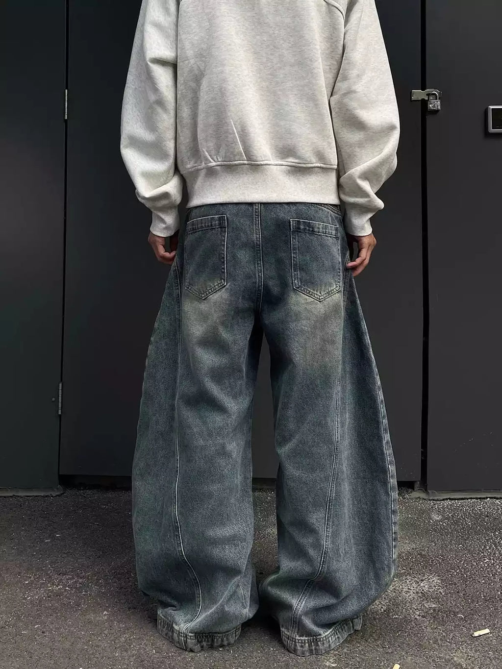 Blade Graphic Distressed Wide-Leg Jeans