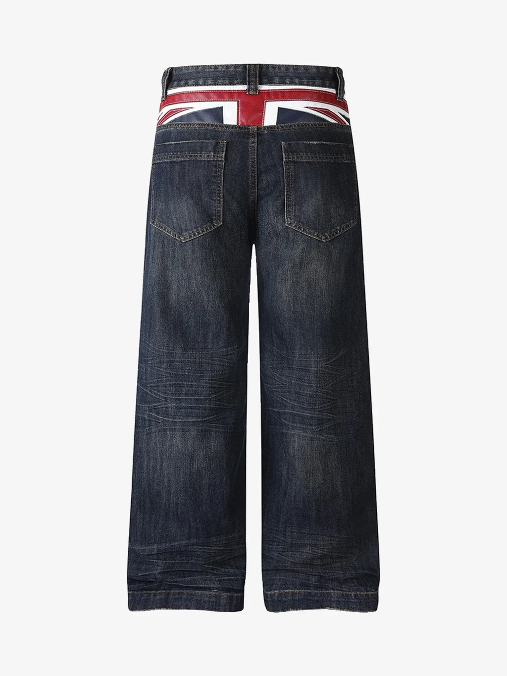Flag Whiskered Raw Wide-Leg Jeans