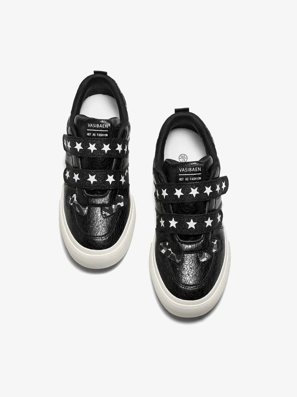 Leopard Print & Blue Star Strap Low-Top Sneakers
