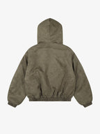 Gothic Cross Faux Fur Hooded Puffer Bomber Jacket