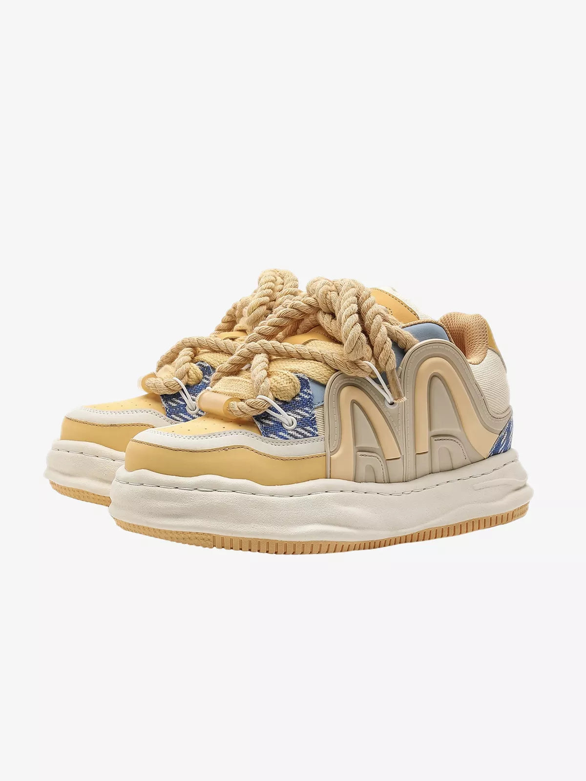 Niceprimes Chunky Rope-Lace Panel Skate Sneakers