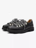 Niceprimes Chunky Leather D-Ring Lace-Up Derby Shoes