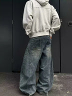 Blade Graphic Distressed Wide-Leg Jeans