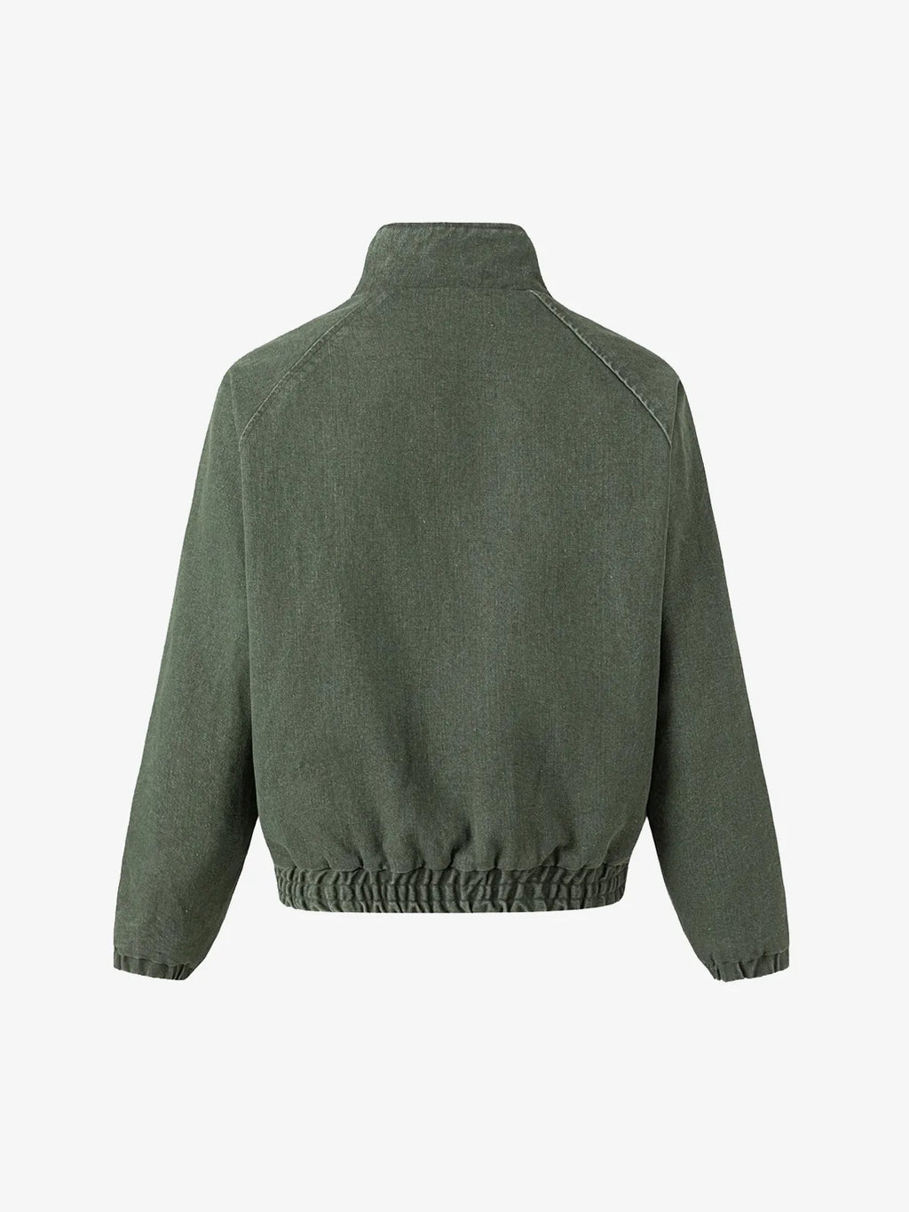 Vintage Military Metal Buckle Striped Bomber Jacket