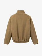 Vintage Military Metal Buckle Striped Bomber Jacket