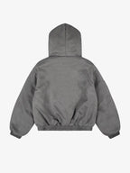 Gothic Cross Faux Fur Hooded Puffer Bomber Jacket