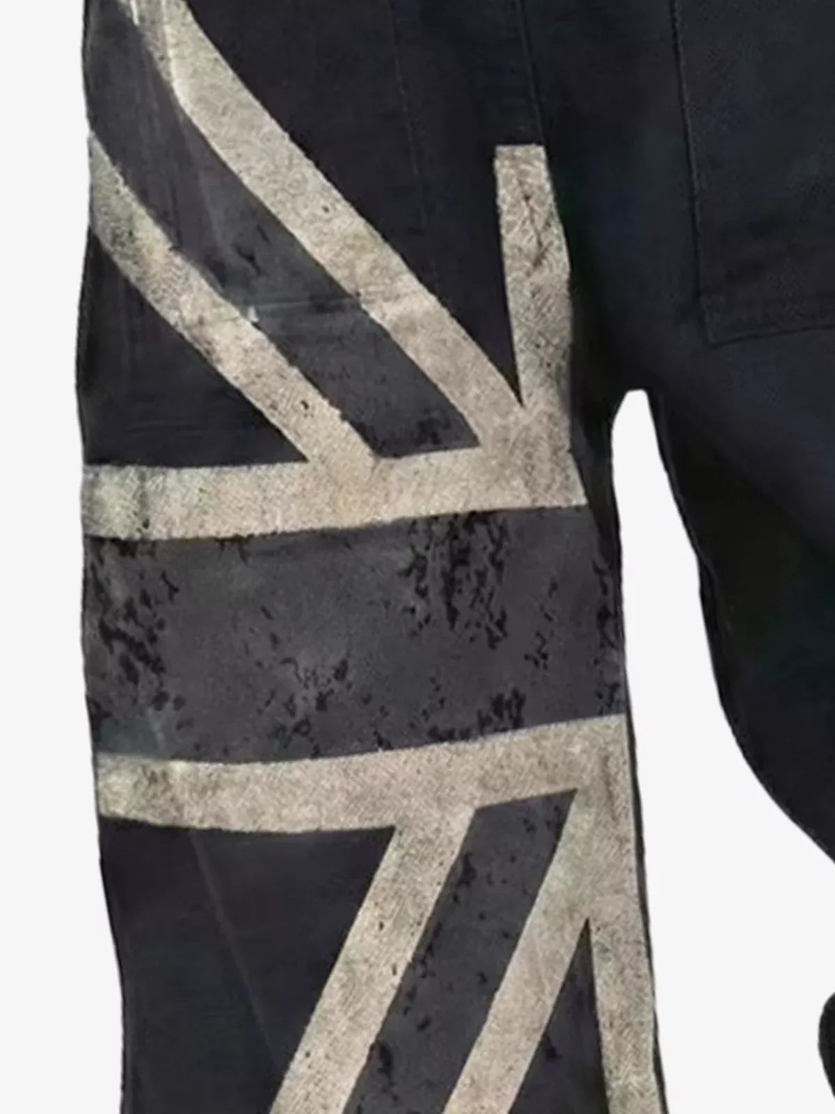 Washed Distressed Flag Graphic Jeans
