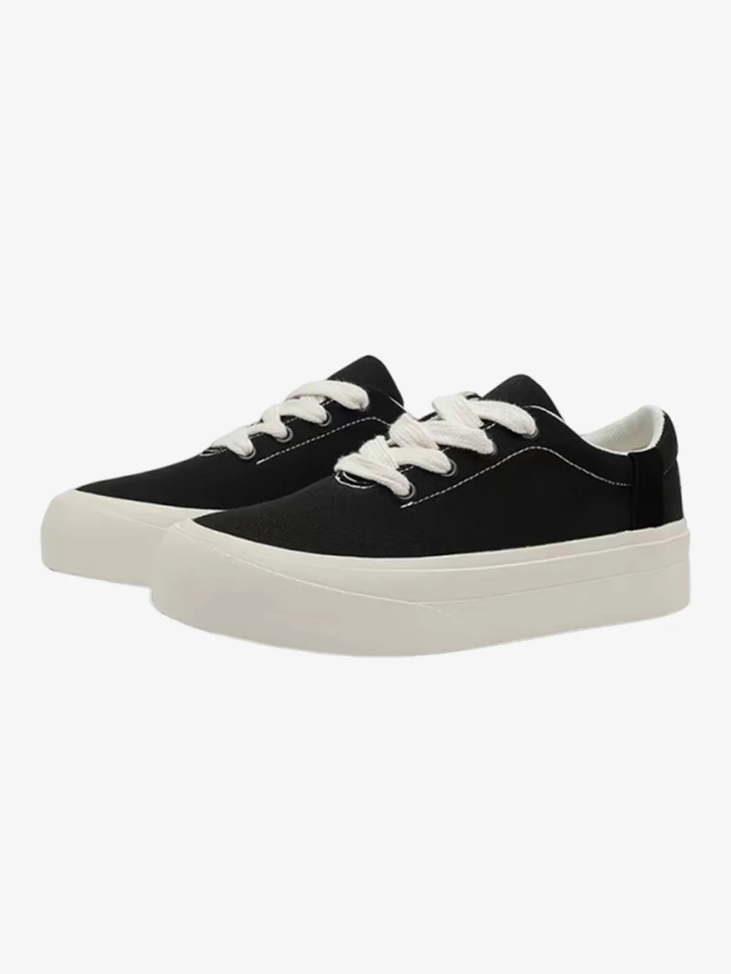 Low-Top Canvas Thick-Soled Skate Sneakers