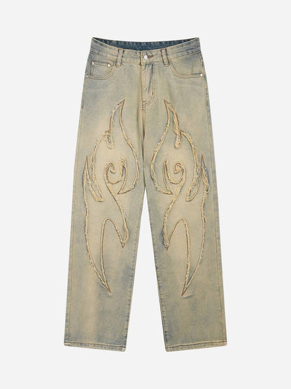 Niceprimes Embroidered Straight-leg Jeans