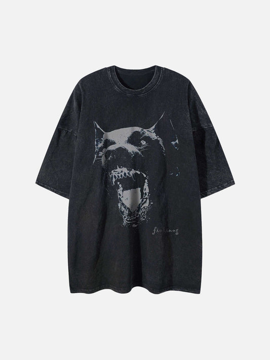 Niceprimes Doberman Print Washed T-shirt