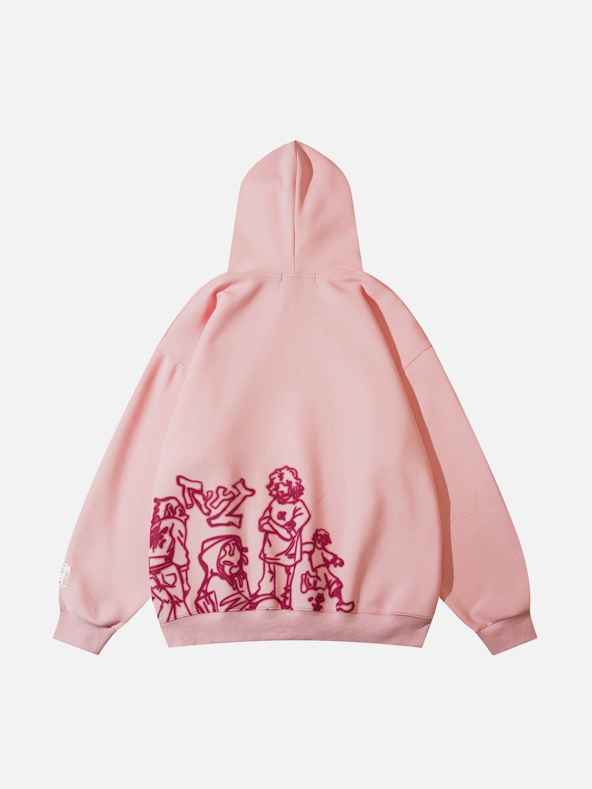 Niceprimes Cartoon Line Character Print Hoodie